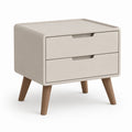 Table de chevet 2 tiroirs beige en MDF rectangulaire 50 x 40 x 55 cm